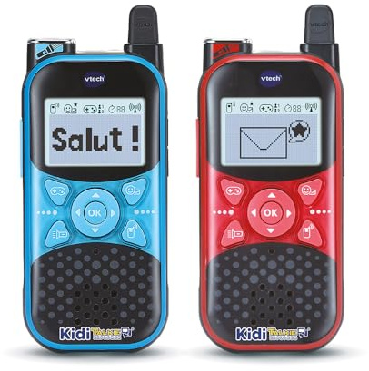 VTech - Kidi Talkie Explorer Bleu et Rouge, Talkies-Walkies Enfants avec Lampe Torche, Communication Cryptée Sécurisée, Portée de 200 Mètres, Cadeau Enfant Dès 4 Ans - Contenu en Français