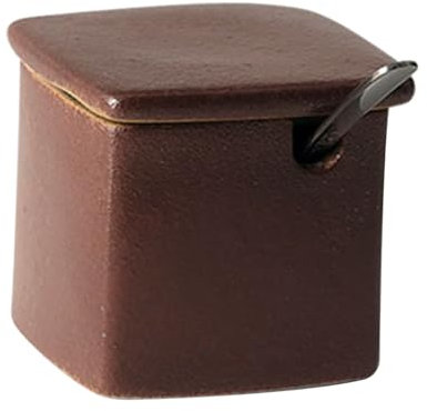 Dowbom Azucarero con tapa y cuchara, tarro de azúcar, azucarero, tarro de almacenamiento, contenedor de azúcar (rojo)