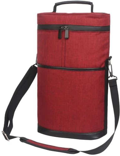 Lpitoy Bottle Wine Carrier Tote, Insulated Wine Cooler Bag, Wine Travel Bag for Picnic Beach, Portable Wine Bottle Carrying Case for Wine Lover Women Men