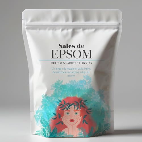 Bioky Sales de Epsom 1kg – Magnesio para Baño y Pies – Bienestar y Relajación Muscular - Revitalizante y Sin Aditivos - Diferentes Formatos Disponibles (1KG)