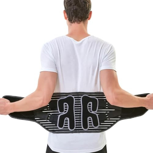 A&X Bravo Back Support Belt – Lower Back Support Belt & Lumbar Support Brace, Adjustable Breathable Orthopaedic Back Brace for Sciatica, Herniated Disc, Work, Gym & Daily Use, Men & Women Size M
