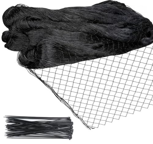 Mooshy Filet de protection contre les oiseaux, à mailles étroites, filet de protection pour balcons, plantes, fruits et cultures, noir, 15 x 15 m