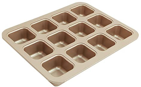 MAGICLULU Molde Para Mini Muffins y Panes Molde Cuadrado Antiadherente Al Para Postres y Repostería