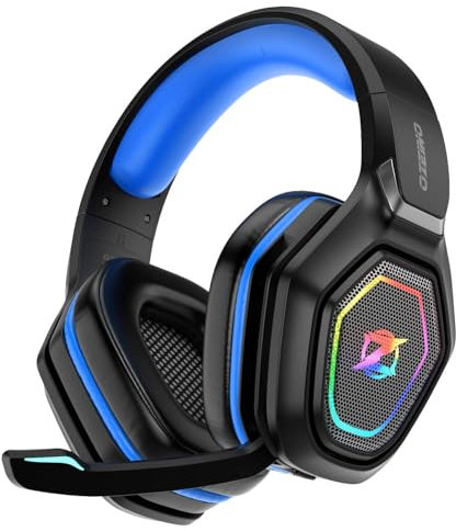 Cuffie Gaming Wireless per PC/Ps5/Ps4, 2,4GHz Wireless+5.3 Bluetooth, Cuffie con Microfono 7.1 Qualità Audio Senza Perdita di Bassa Latenza, Durata di Oltre 30+ Ore, nero e verde