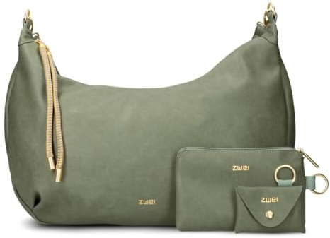 Zwei Damen Shopper LOLA LO140 erweiterbare Schultertasche mit Reißverschluss (16-18 Liter) 3-teiliges Set Umhängetasche mit Geldbeutel & Schlüsselanhänger