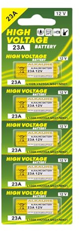 CeaBulo Pack Of 5pcs High Energy Density 23A 12V Alkaline Batteries For Remote Control Doorbell Enjoy Long Time Performances
