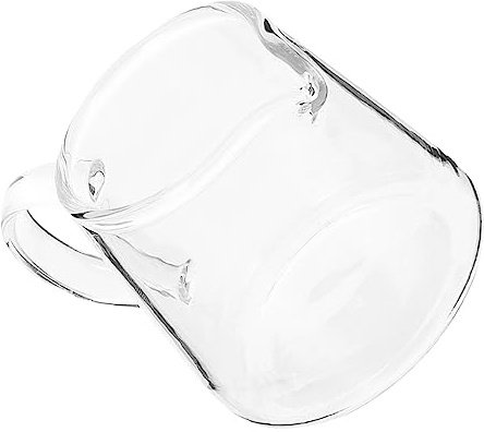 CIYODO Lattiera Ceramica in Vetro 450ml Manico, Resistente al Calore, Design Trasparente, per caffè, Latte e Salsa in Casa