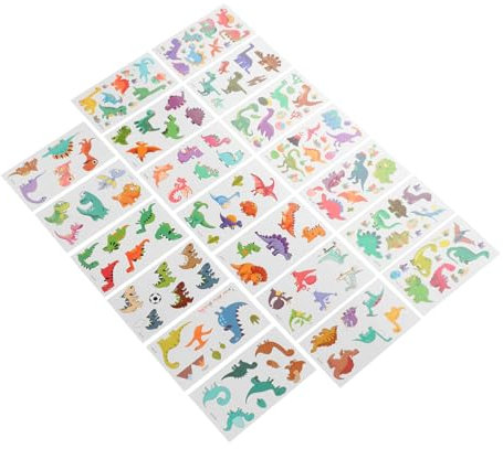 CALLARON Temporanei Dinosauro 20 Fogli Impermeabili per Ragazza Adesivi Carini per Feste e Decorazioni Sicuri