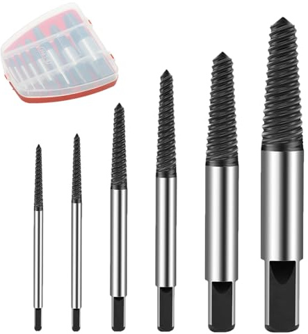 Set di estrattori di viti Easy Out 5 pezzi con custodia per viti e bulloni rotte, danneggiate o arrotondate