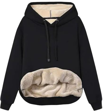 Cozyan Sweat a Capuche Femme Los Angeles Doublé Polaire avec Poche | Sweatshirts Femme Manches Longues Thermique Sweat à Capuche Pull Casual Sweatshirt Hiver avec Poche Hoodie