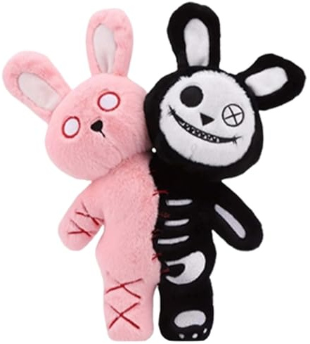 Xinhuju Horrors-Kaninchen-Puppe – Plüschtier, Doppelkopf-Hase | 28 cm Großes, Gruseliges Sammlerstück Mit Unheimlichen Eigenschaften, Dekoration Für Mädchen Und, Auto, Weihnachten, Halloween, Ostern,