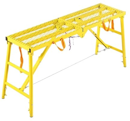 DRFGNF Piattaforma di ponteggio Pieghevole Portatile per la Decorazione di Interni e Il Lavaggio Auto. Banco da Lavoro Regolabile in Metallo per impieghi gravosi con capacità d