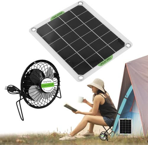 Solar Powered Fan - Mini Ventilation Device, Compact Solar Exhaust Fan, Quiet Portable Air Circulation for Van, SUV, Cabin, Trailer, Camping, Plane, Travel, Outdoor Adventure, Boats, B