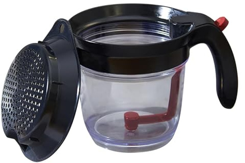 Fettabscheider mit Bodenabgabe, Fetttrennbecher, klarer Fetttrenner, Messbecher, Lebensmittelsieb, Küchenfett für Soße, Öl