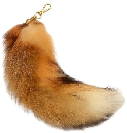 DvBCNMe Fuchsschwanz, Therian Tail, 40cm Fuchsschwanz Anhänger, Flauschiger Fox Tail Keychain, Für Schlüssel, Taschen, Cosplay, Fotografie, Geschenk