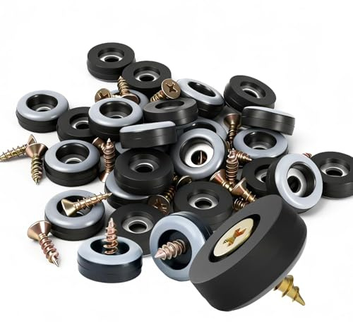 Set di 24 feltrini rotondi in PTFE Teflon per mobili, per spostarsi facilmente su pavimenti lisci e tappeti, diametro 19 mm