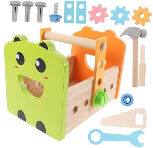 FELTECHELECTR Boîte à Outils Bois pour Garçon Fille Kit de Jeu Éducatif Interactif de Réparation Amusant pour Développer Créativité et Habileté Manuelle Garçons Filles