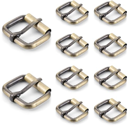 Sorcristy 10 Stück 25mm Rollschnallen Metall Gürtelschnalle Damen Gürtelschnallen Metal Roller Buckles Gürtel Hardware Dornschließe Ersatz Rollschnallen für Ledergürtel Hand DIY Zubehör (Bronze)