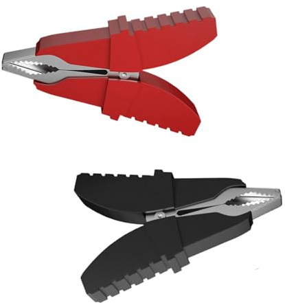 Haodream 2 pinzas de cocodrilo revestidas de 50 A, pinzas de resorte de experimentación, cables de prueba, clips eléctricos, piezas de herramientas eléctricas, pinzas de cocodrilo para coche, vehículo