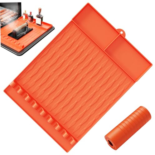 Whyzsjnclg Alfombrilla para Parrilla, Alfombrilla de Silicona para Parrilla, de 17 × 12 Pulgadas, Resistente al Calor, Antideslizante y fácil de Limpiar, Herramientas para Asar para papá, Esposo