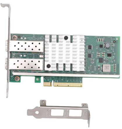 Bewinner Tarjeta de Red de Fibra óptica PCI-E X8 de 10 GB, Puertos SFP+ Duales con Chip 82599, Adaptador Ethernet PCI Express, Alto Rendimiento de 10 Gbps para Servidor, Centro de Datos