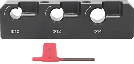 Elektrisches Bohrfräs-Hilfswerkzeug, Holzdübel-Vorrichtung für präzises Bohren, Dübelbohrer aus Aluminiumlegierung in Schwarz mit Schraubenschlüssel für den privaten und