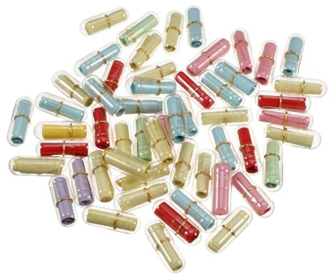 JUMPLAWN 50 Cápsulas de Mensaje de en Mini Botellas de Plástico Transparentes para Adornos y Regalos en Bodas y Scrapbooking Color Aleatorio