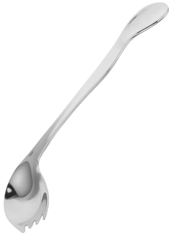 Fourchette Cuillère Courbée à Long Manche en Acier Inoxydable | Droitier, Aide à L’alimentation, Usage en Centres de Soins, Adaptée aux Seniors et Personnes Handicapées
