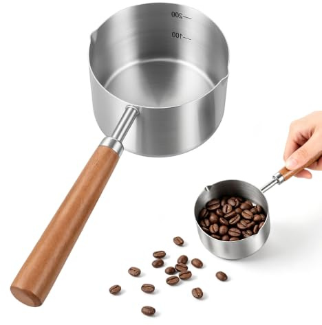 Pelle à nourriture pour chiens et chats - En acier inoxydable - Petit gobelet doseur - 250 ml - Cuillère à nourriture pour chat