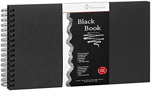 Hahnemühle Black Book, spiralisiert, 23,5 x 23,5cm, 250g/m², 30 Blatt