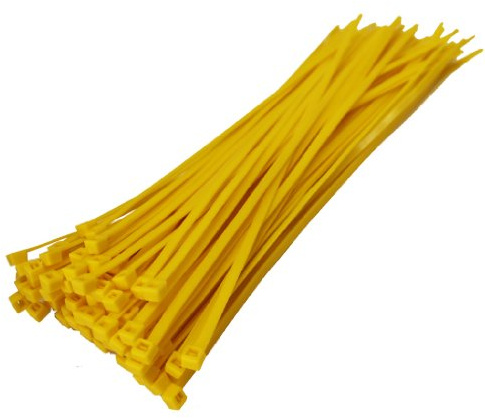 All Trade Direct 100 X Yellow Cable Ties 300Mm X 4.8Mm Zip Tie Wraps Bases All Sizes Stocked