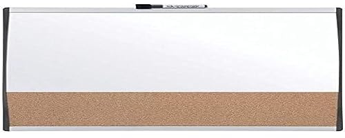 Nobo Kleines Magnetisches Whiteboard mit Kork-Notiztafel, Gewölbter Rahmen, Wandmontage, Hochformat oder Querformat, Zuhause/Büro, 585 x 430 mm, 1903810