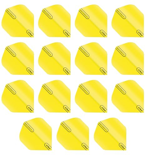 RED DRAGON Hardcore XT Fluoro Gelb Extra Dicke Standard Dart Flights - 5 Sätze pro Packung (15 Dart Flights insgesamt)