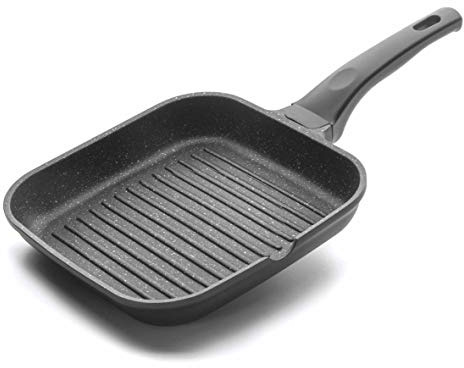 Lacor 24125 Eco-Stone Square Grill, 24 x 24 cm, Black