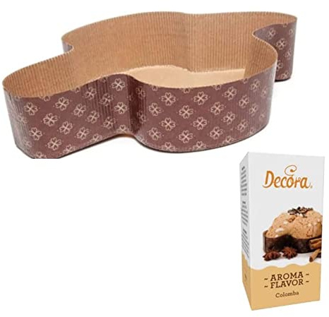 Set 10 pezzi Stampo COLOMBA 1 kg + Aroma COLOMBA (50gr) - forma pirottino in Carta Forno Monouso - deale per Colombe Pasquali, Dolci di Pasqua, Pan brioche, Pan Dolce ECC. - 10 Pezzi da 1000 gr