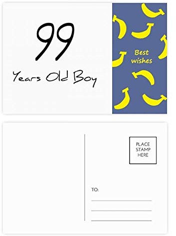 Postkarten-Set für den Alter des Jahres, Bananenmotiv, mit englischer Aufschrift99 Years Old Boy, 20 Stück