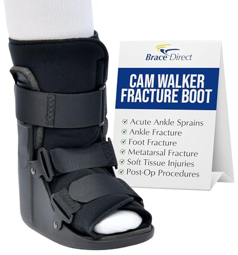 Brace Direct CAM Walker Fracture Boot Short - Lightweight Walking Boot for Foot & Ankle Injuries, Sprains & Stress Fractures - Doctor-Recommended (Men’s 13+ / Women’s 14+)