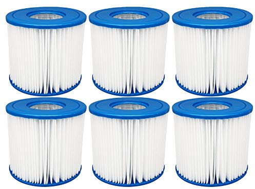 AquaHouse AH-PTD Filter Cartridge compatible with Type D Filter Pumps, fits Summer Waves, Summer Escapes, Aqua Leisure, Sand n Sun, Spash Time Swimming Pools (6 Pack)