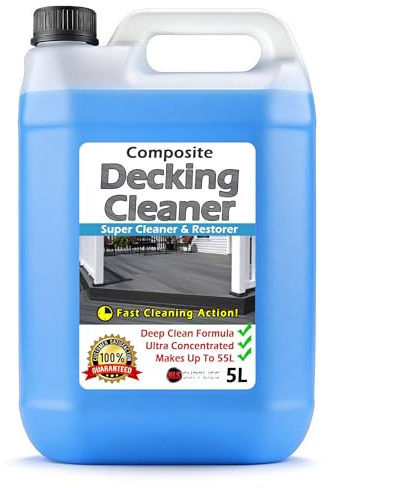 HLS Supplies 5L Composite Plastic Decking Cleaner and Reviver - Removes Dirt, Grime and Bird Droppings