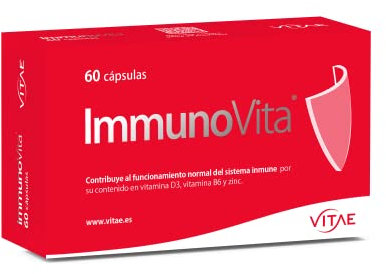 Vitae – ImmunoVita 60 Cápsulas | Betaglucanos de Levadura, Vitamina D3, Vitamina B6 y Zinc | Refuerzo del Sistema Inmunitario | Apoyo a las Defensas | Apto para Mayores de 12 Años