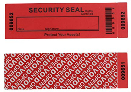 50 Stück 35x120mm Rot Total Transfer Sicherheit Garantie Void Aufkleber | 3 Seriennummern, Sofortige Void Nachricht, Ultradicke Void Schicht, Universelle Oberfläche, SGS RoHs, für Garantie & Beweis