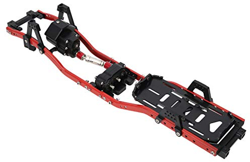 EVTSCAN RC Karosserie 1/10 RC Auto 313 Radstand CNC-Metallrahmen Freischneidendes Frontlader-Getriebezubehör(rot)