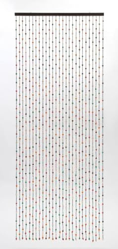 CONACORD Dekovorhang 'Colorful', Bunte Holzperlen, ca. 90 x 230 cm