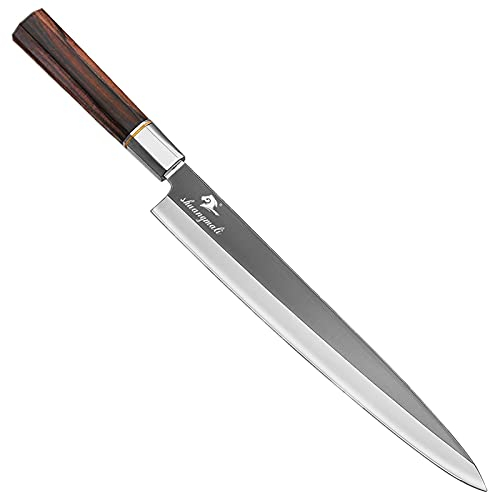 Cuchillo de sushi de 12 pulgadas Alto Carbono 5CR15 Cocinero de acero Cuchillos de fileteado Cortar Sillon Fish Cocina Cortar Sashimi Cuchillo (Color : HP Y1009, Kitchen Knife Size : 12 inch)