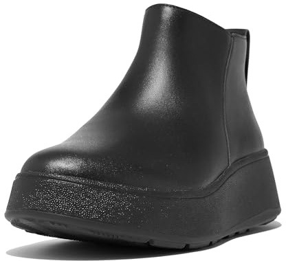 Fitflop Botines de piel F-mode para mujer, Todo negro., 38 EU
