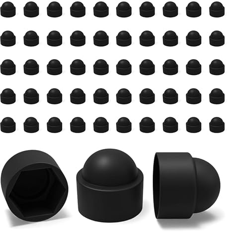 ajile skydds- och säkerhetsöverdrag för skruvar svart mutter M5 8 mm nyckel - 50 st