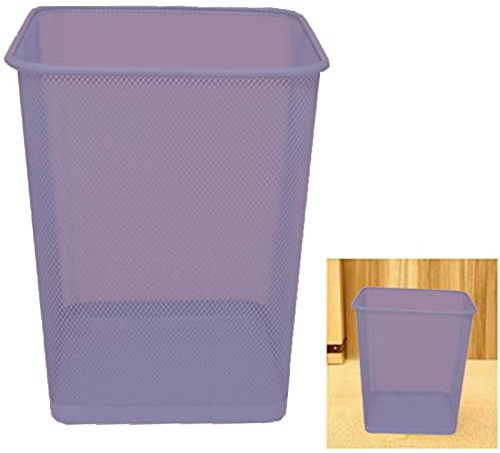 ARA CHOICE Colorful Mesh Bins Waste Rubbish Paper Wastebasket Trash Can Dustbin Metal Square Bin For Home Office easy to use Recycling Bin for Bedrooms Multi Colour with Attractive looks (Purple)