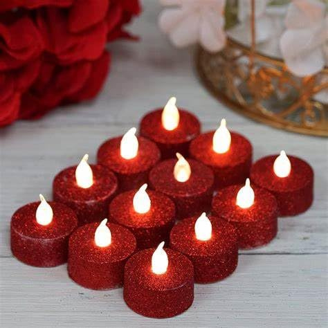Confezione da 12 candele a LED rosse scintillanti, colore giallo caldo, candele tremolanti realistiche senza fiamma per Natale, Pasqua, Halloween, matrimoni, feste, festival, ecc. Decorazioni