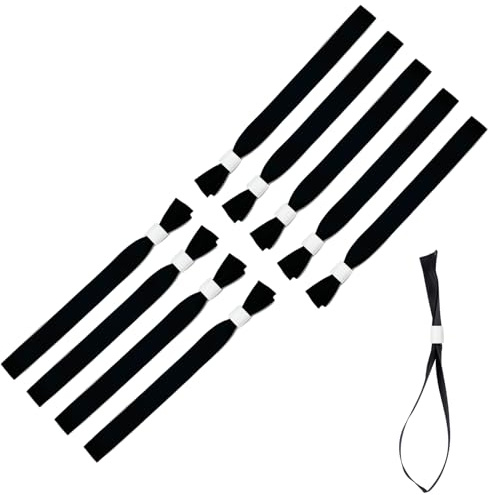 Einlassbänder, Wasserdicht Event Armbänder, Stoff Einlassbänder, Eintrittsbänder Einlassbänder, Party Einlassbänder, Partybänder, Wasserdichte Eintrittsarmbänder für Veranstaltungen, Schwarz, 10 PCS