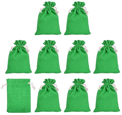 PATIKIL 6x4 Münze Geldsäcke Beutel 10 Packung Bank Einzahlung Wechselgeld Transaktionen Taschen Geldbeutel mit Kordelzug Währung Beutel Geschenk Tasche Stil 4 Grün